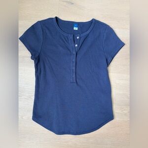 Old Navy Navy Short-Sleeve Henley Tee